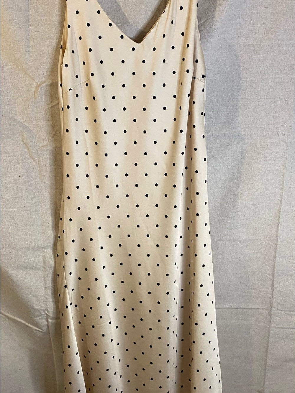 Joie Cream Slip Maxi Dress with Black Polka Dots